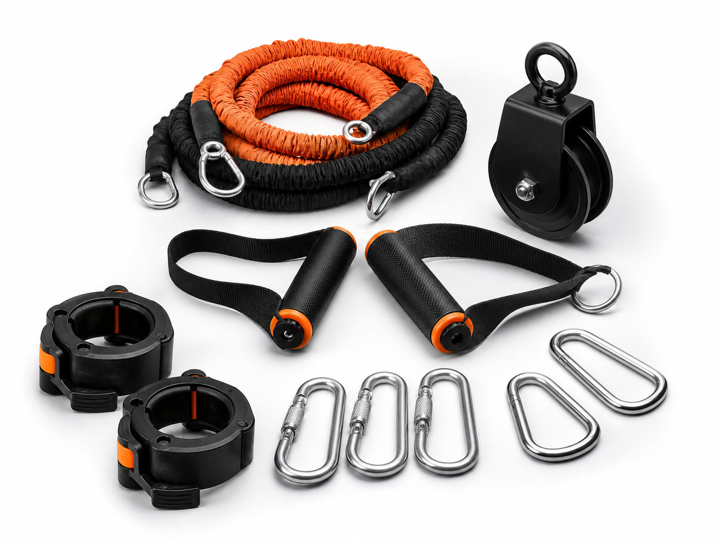 Cable attachment handle set and strength equipment